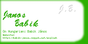 janos babik business card
