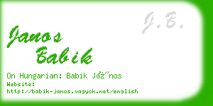 janos babik business card